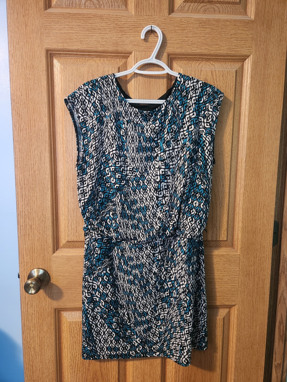 AB Studio Teal and White Patterned Women's Dress